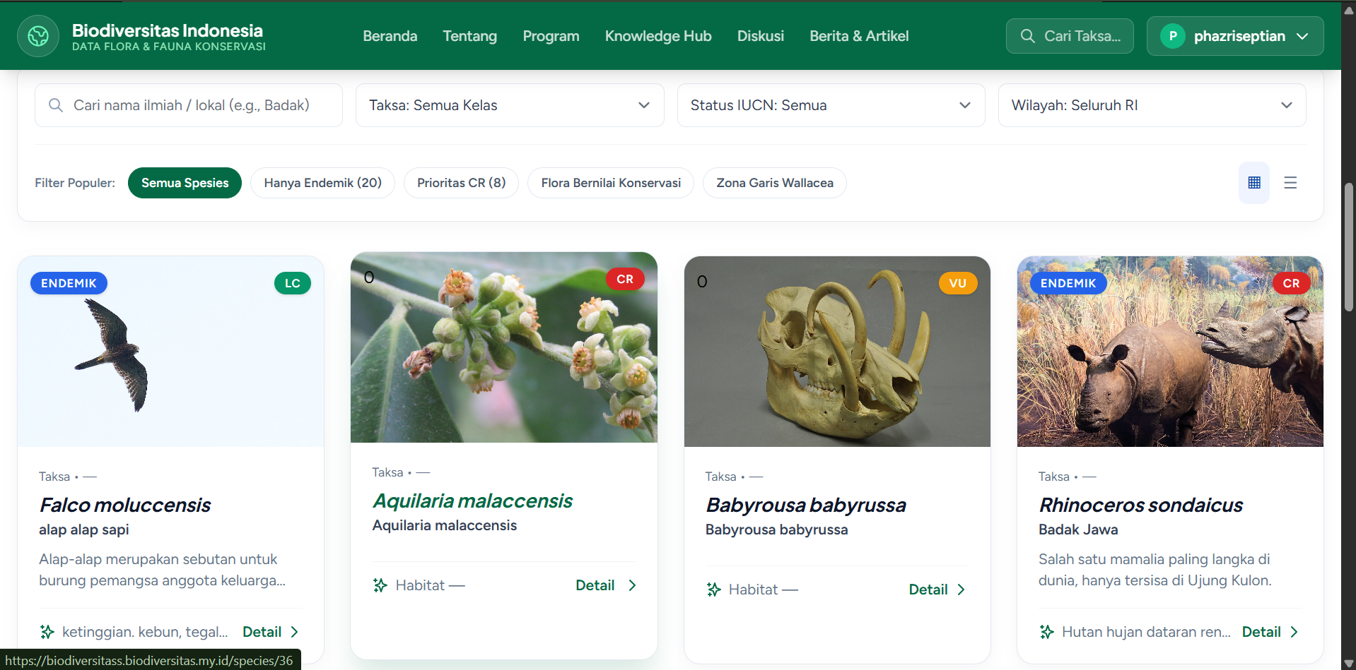 Dokumentasi biodiversitas indonesia